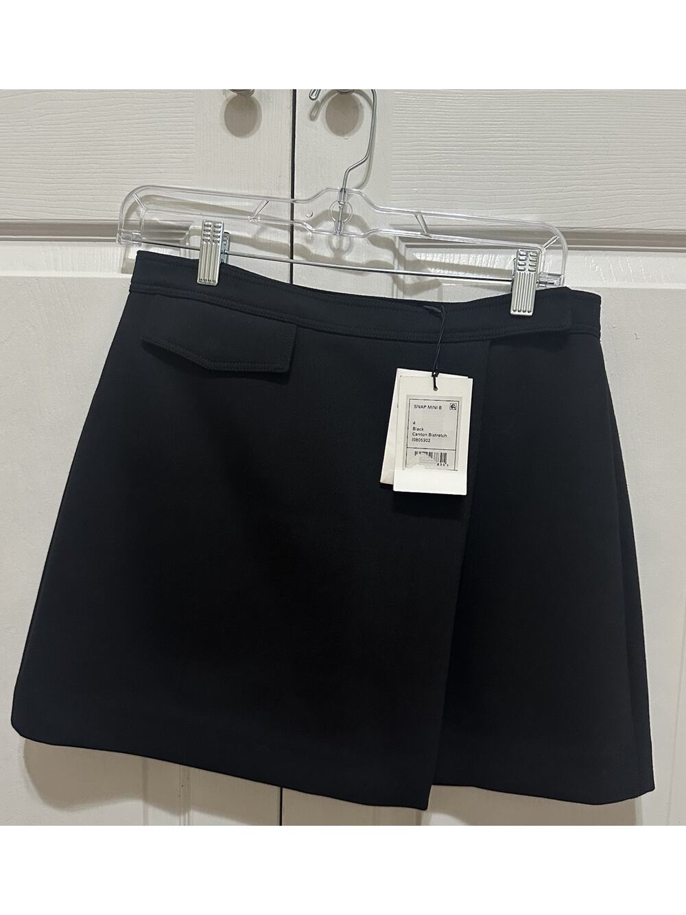 Theory Womens Snap Mini Skirt, Black, Size 4 Preppy